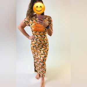 Farm Rio printed mesh dress size Small